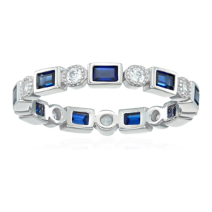 Platinum-Plated Gemstone All-Around Band Ring