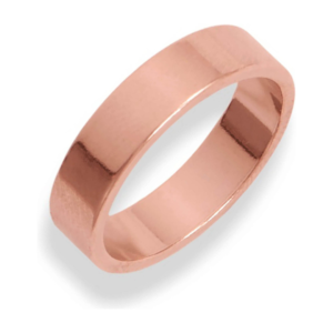 Uncoated Solid Flat Copper Ring Band for Women