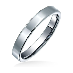 Simple Thin Cigar Flat Couples Titanium Ring