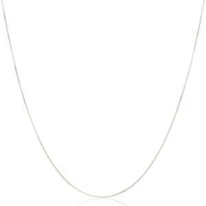 Sterling Silver Thin 0.8mm Box Chain Necklace