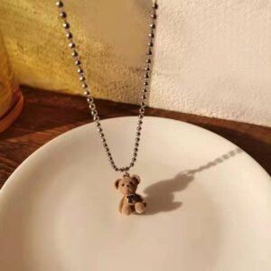 Teddy Bear Pendant Chain Necklace for Girls