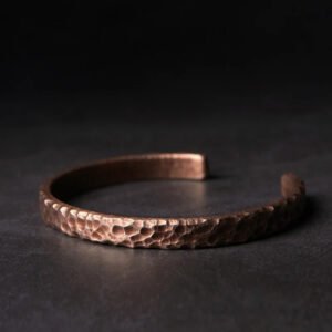 Hammered Solid Copper Bracelet - Rustic Vintage