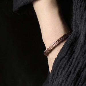 Hammered Solid Copper Bracelet - Rustic Vintage