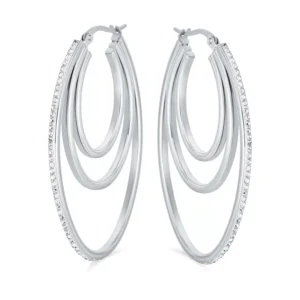 Smooth and Textured Wire Silver Hoop Earrings